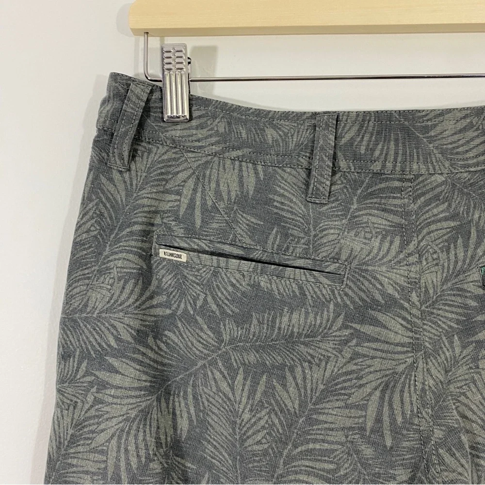 Linksoul 30 Mens Hawaiian Palm Leaf Performance Shorts Golf‎ Casual